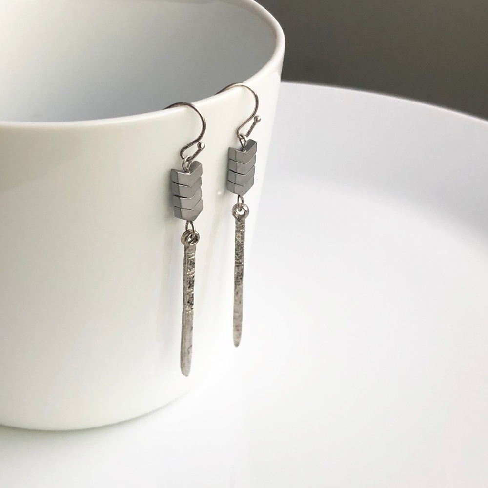 NEW "Lagertha" Stone Earrings (silver)